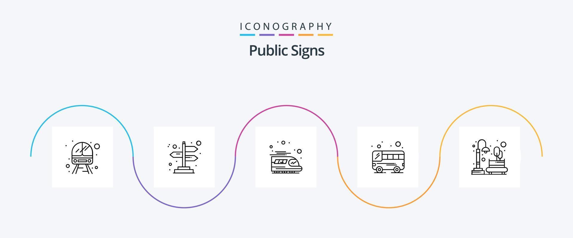 offentlig tecken linje 5 ikon packa Inklusive stad. natt. tåg. måne. transport vektor