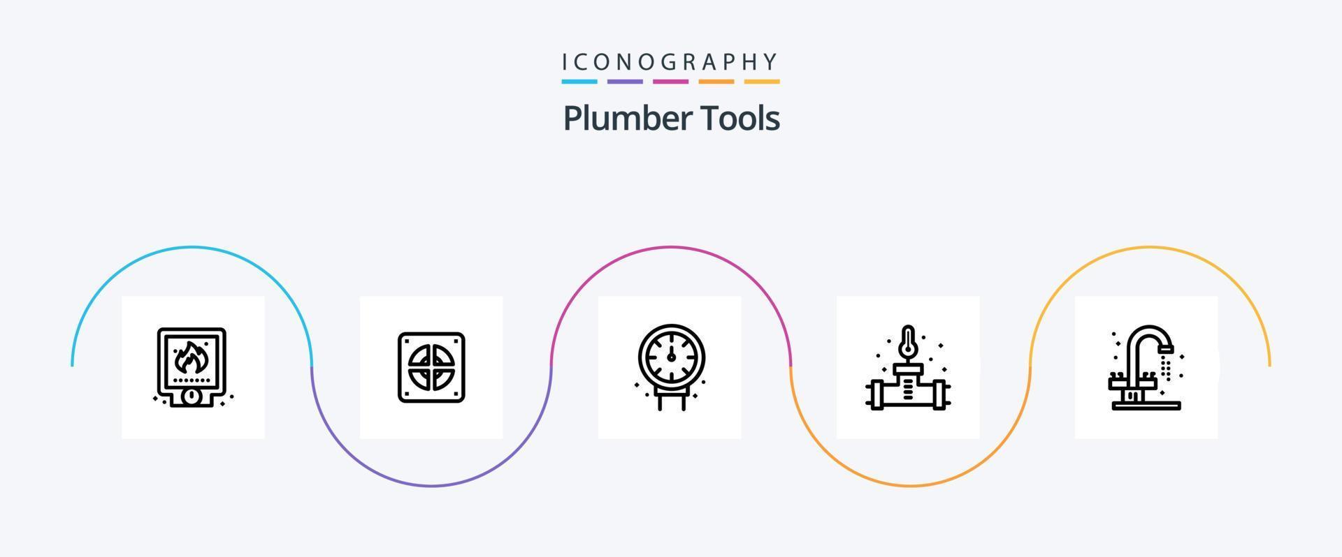 rörmokare linje 5 ikon packa Inklusive badrum. VVS. VVS. rörmokare. VVS vektor
