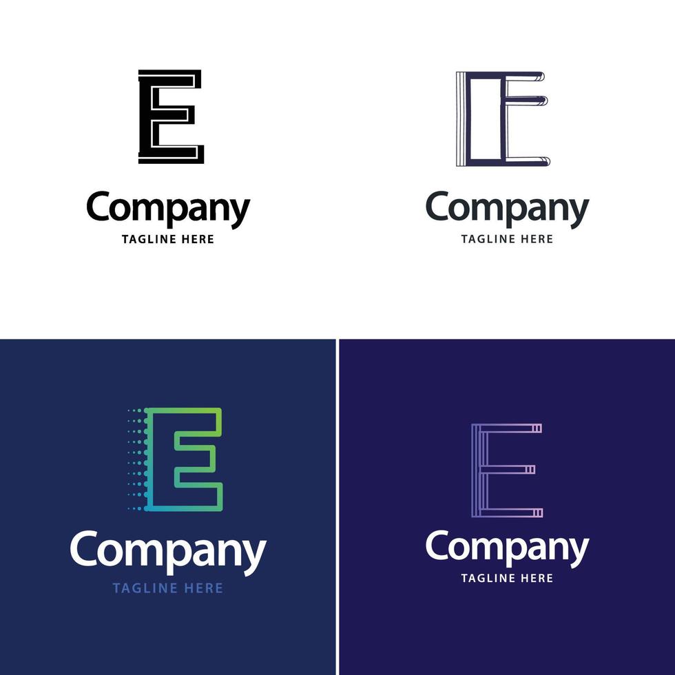 buchstabe e großes logo-paket design kreatives modernes logo-design für ihr unternehmen vektor