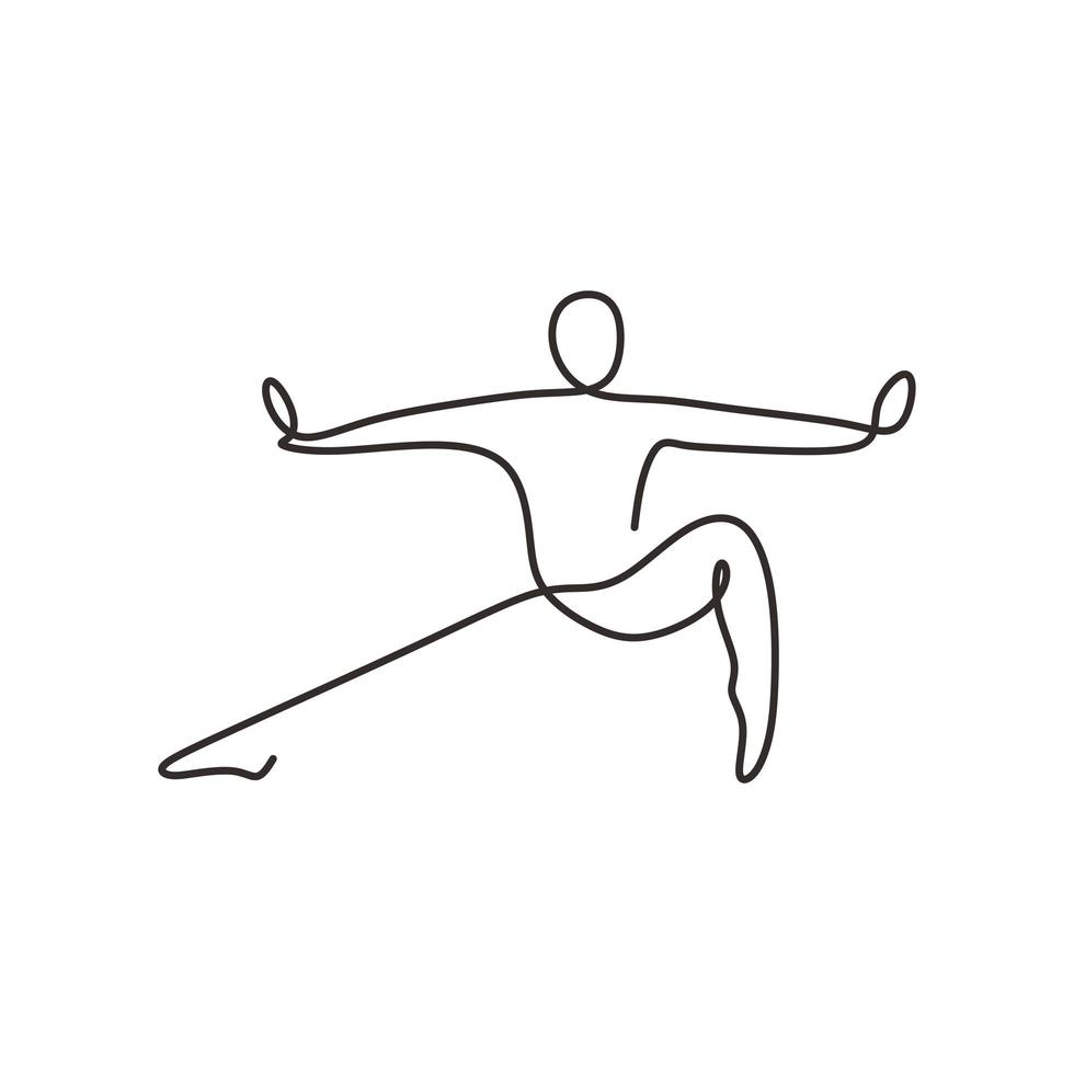 en linje ritning yoga fitness, minimalism skiss vektorillustration, minimalism stil. vektor