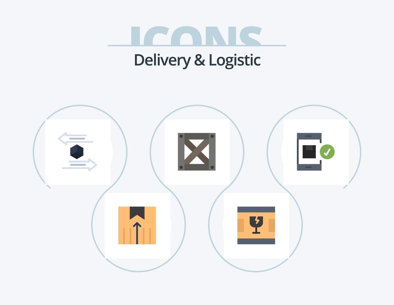 Lieferung und Logistik Flat Icon Pack 5 Icon Design. Holz. Logistik. Formen. Versand. Logistik vektor