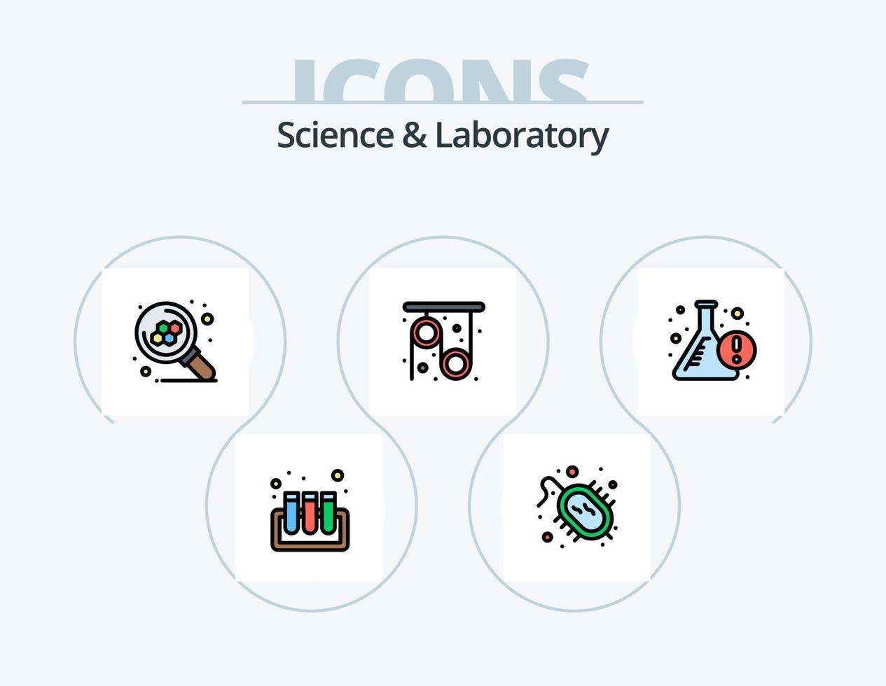 vetenskap linje fylld ikon packa 5 ikon design. . . vetenskap. växt. experimentell tillväxt vektor