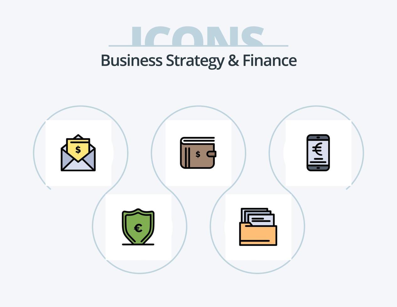 företag strategi och finansiera linje fylld ikon packa 5 ikon design. . mobil betalning . statistisk . mobil pengar . vektor