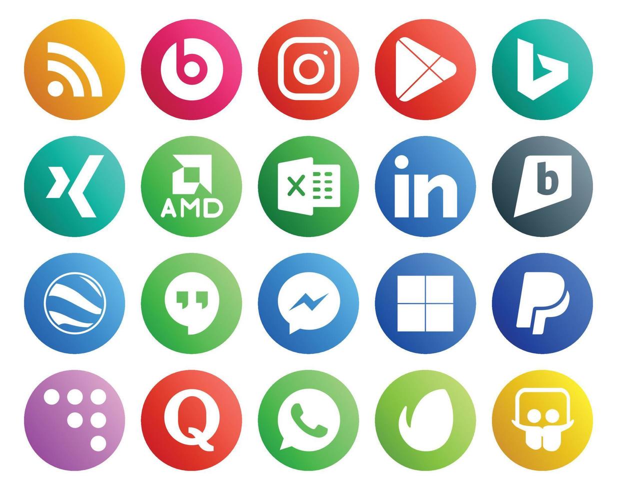 20 Social-Media-Icon-Packs, einschließlich Quora, Paypal, Excel, köstliche Treffpunkte vektor