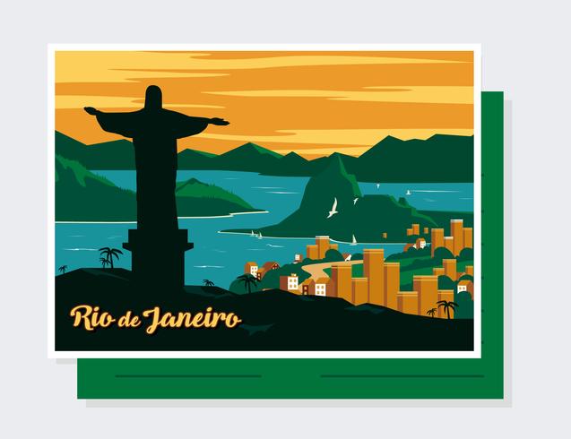 Rio De Janeiro Vykort Vector