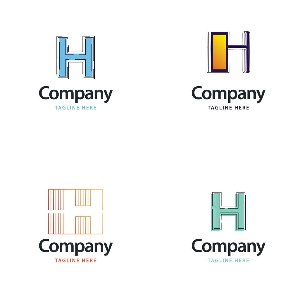 Buchstabe h großes Logo-Pack-Design kreatives modernes Logo-Design für Ihr Unternehmen vektor