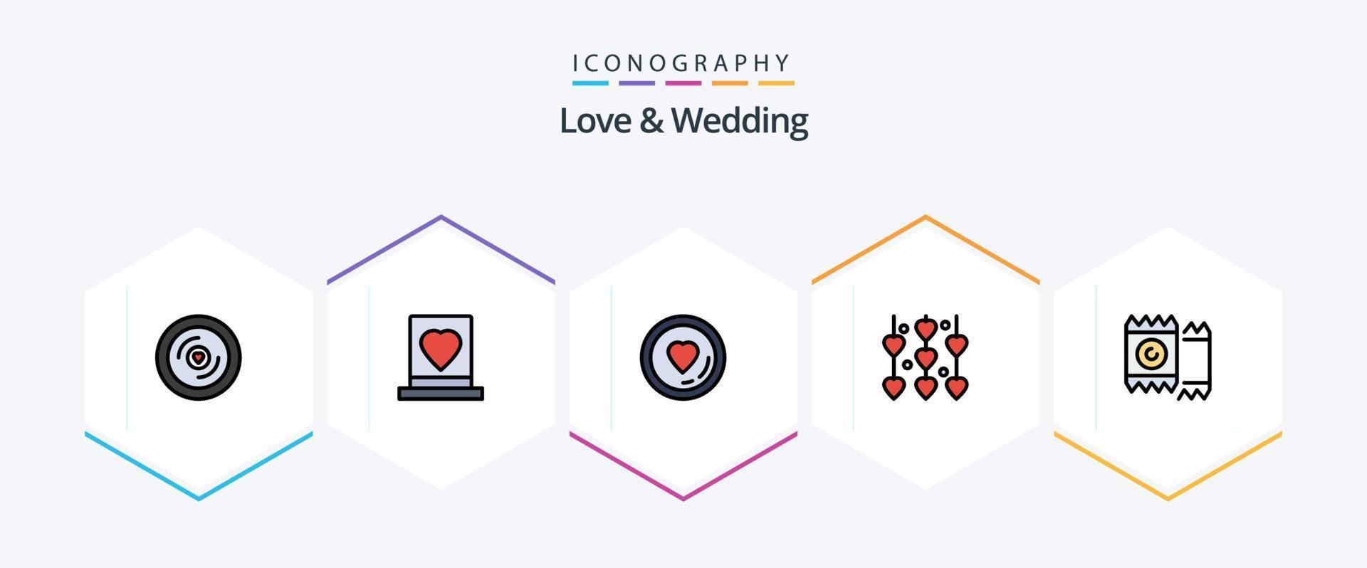 Liebe und Hochzeit 25 gefüllte Symbolpakete einschließlich Valentinstag. Dekoration. Hochzeit. Liebhaber vektor