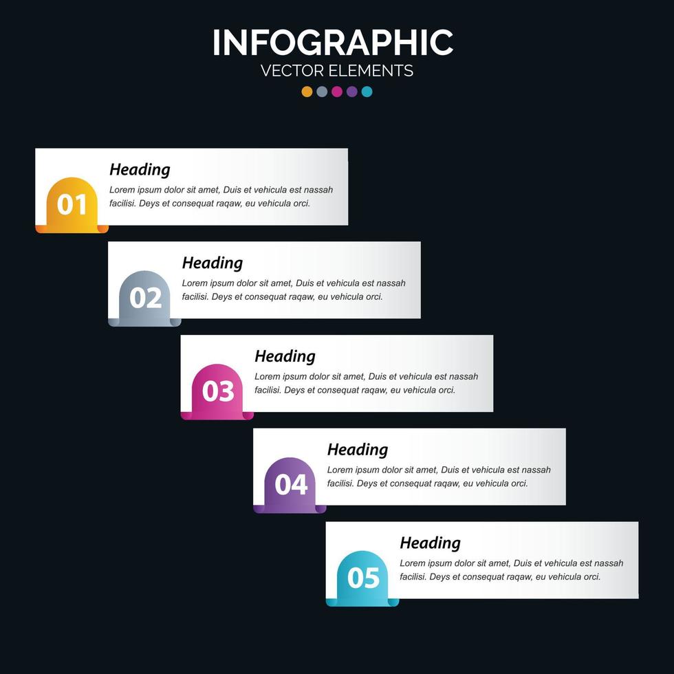 5 Schritte Infografiken Designvektor und Marketing können für das Workflow-Layout verwendet werden vektor