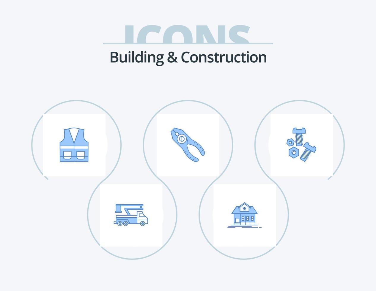 byggnad och konstruktion blå ikon packa 5 ikon design. reparera. tång. verklig egendom. tång. konstruktion vektor