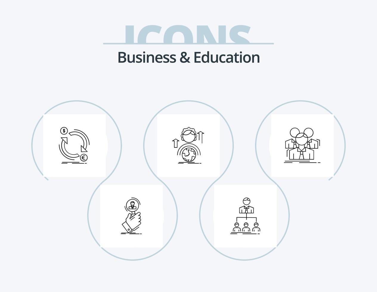 Business- und Bildungslinie Icon Pack 5 Icon Design. interaktiv. Buch. treffen. Zeit. traurig vektor