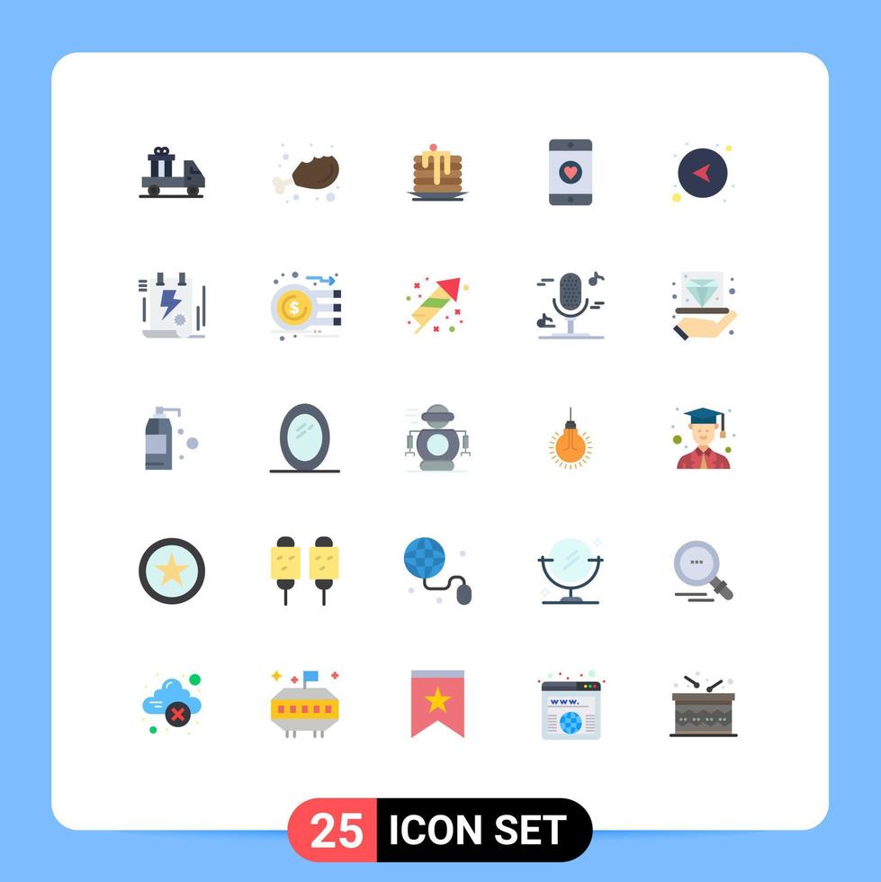 25 universell platt Färg tecken symboler av nätverk pilar kaka företag mobil redigerbar vektor design element