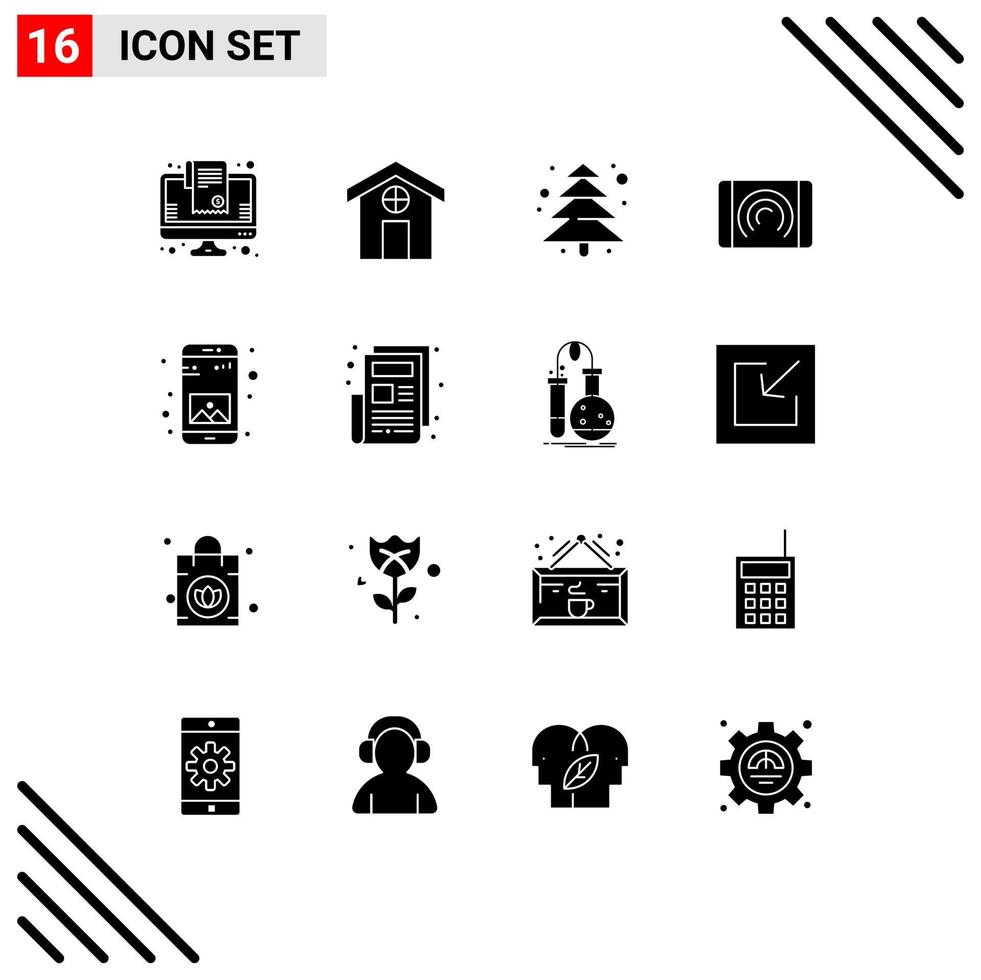 uppsättning av 16 modern ui ikoner symboler tecken för mobil Ansökan träd app Rör redigerbar vektor design element