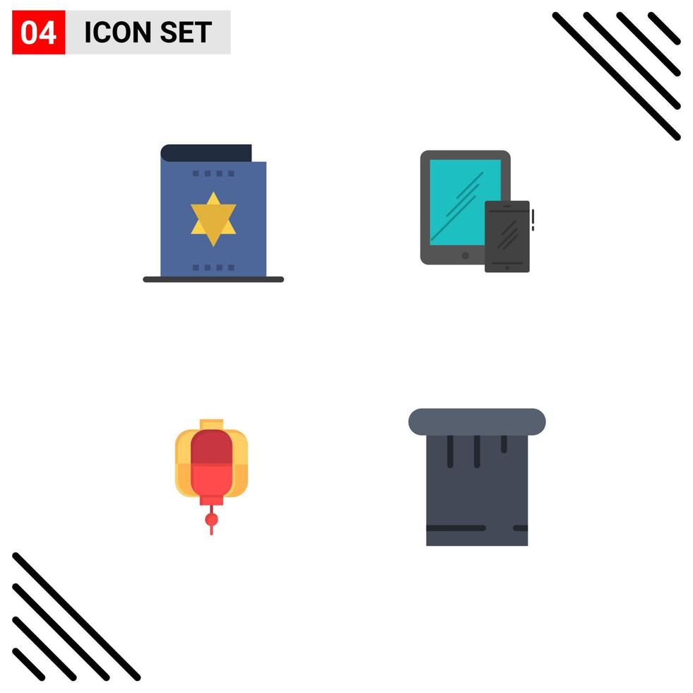 uppsättning av 4 kommersiell platt ikoner packa för halloween telefon magi bok företag Kina redigerbar vektor design element