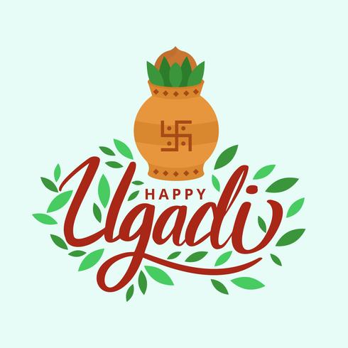 Glad Ugadi Vektor Bakgrund