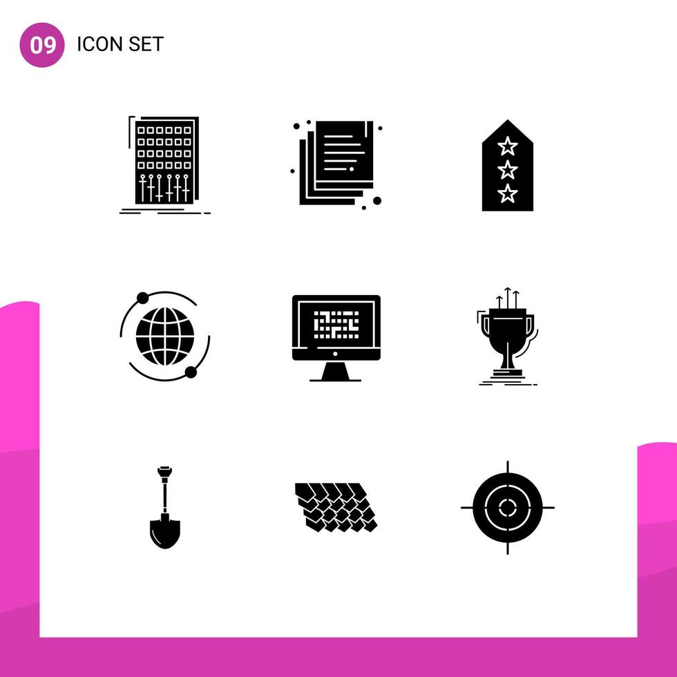 9 kreativ ikoner modern tecken och symboler av data uppkopplad militär marknadsföring tre redigerbar vektor design element