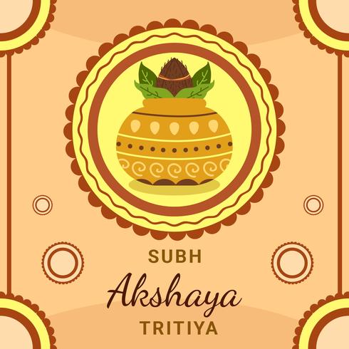 Akshaya Tritiya Festival med Kalash Vector