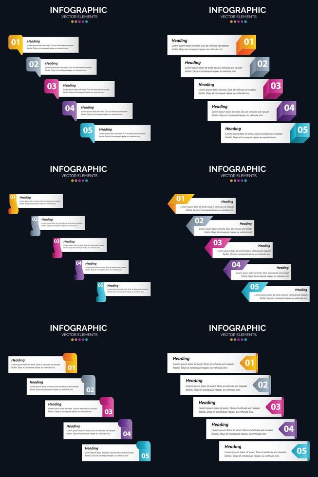 Steigern Sie Ihr Geschäft mit dieser Präsentationsvorlage für das Vektor-6-Infografik-Paket vektor