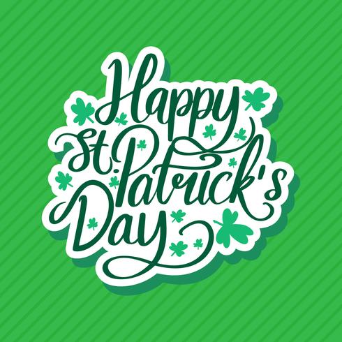 Glad Saint Patricks Day Vector Lettering