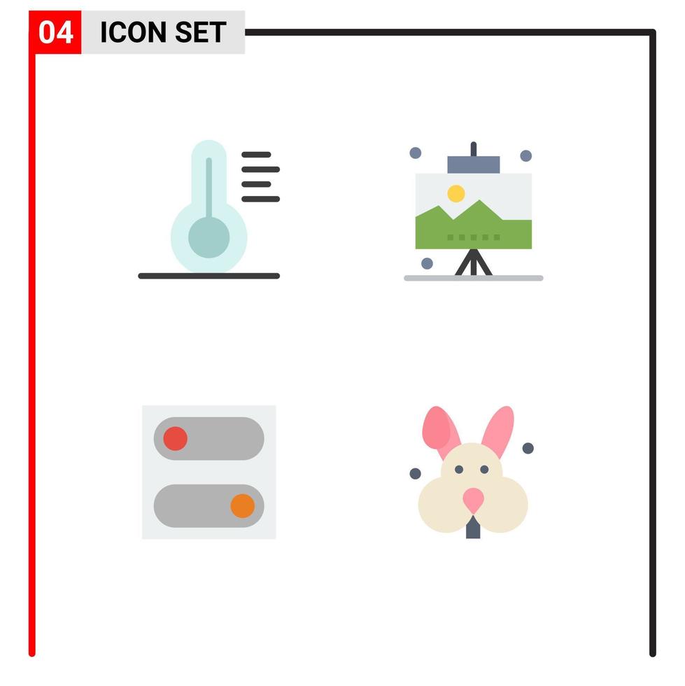 piktogrammsatz von 4 einfachen flachen symbolen der medizinischen toggle-entwicklungsarbeit ostern editierbare vektordesignelemente vektor