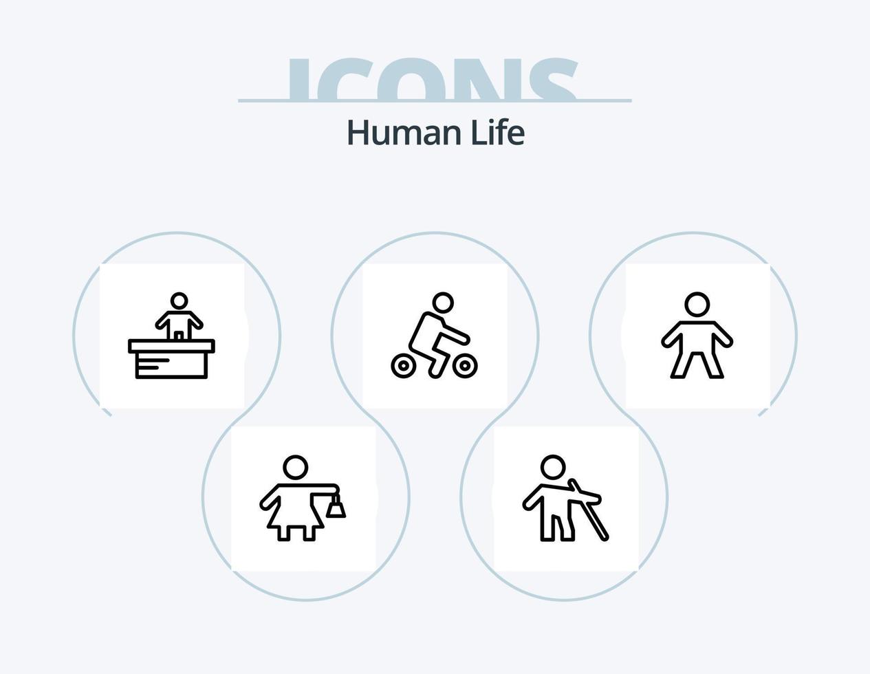 mänsklig linje ikon packa 5 ikon design. . predikant. pappa. människor. munk vektor