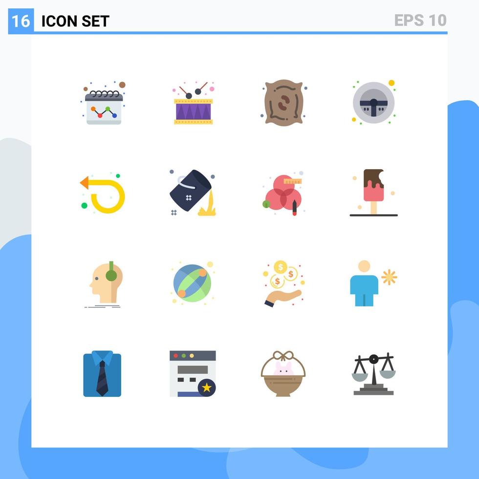 16 universell platt Färg tecken symboler av upprepa pil gödselmedel hjul styrning redigerbar packa av kreativ vektor design element
