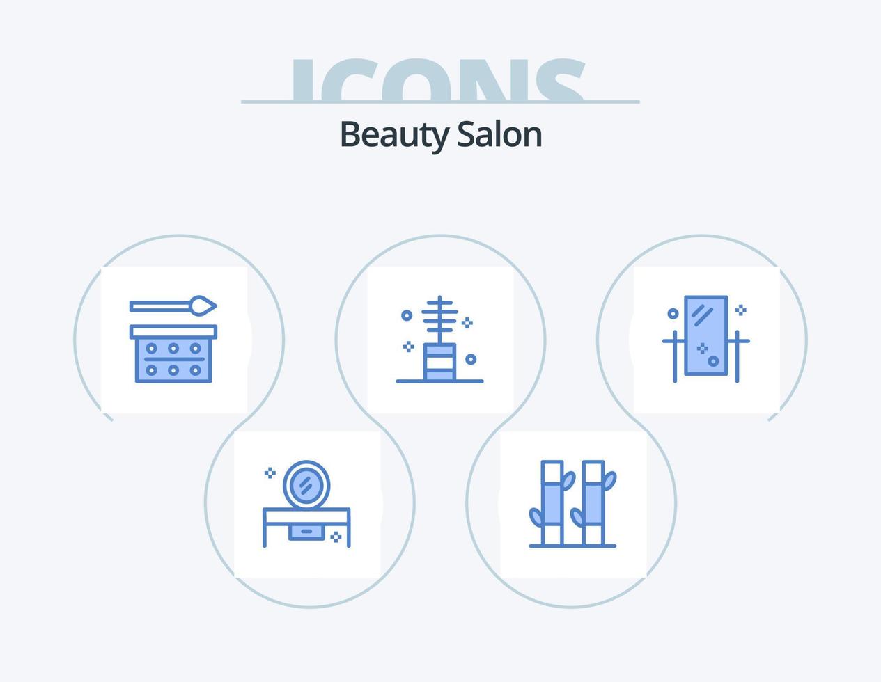 Schönheitssalon blau Icon Pack 5 Icon Design. bilden. Kosmetik. Yoga. Schönheit. Lidschatten vektor
