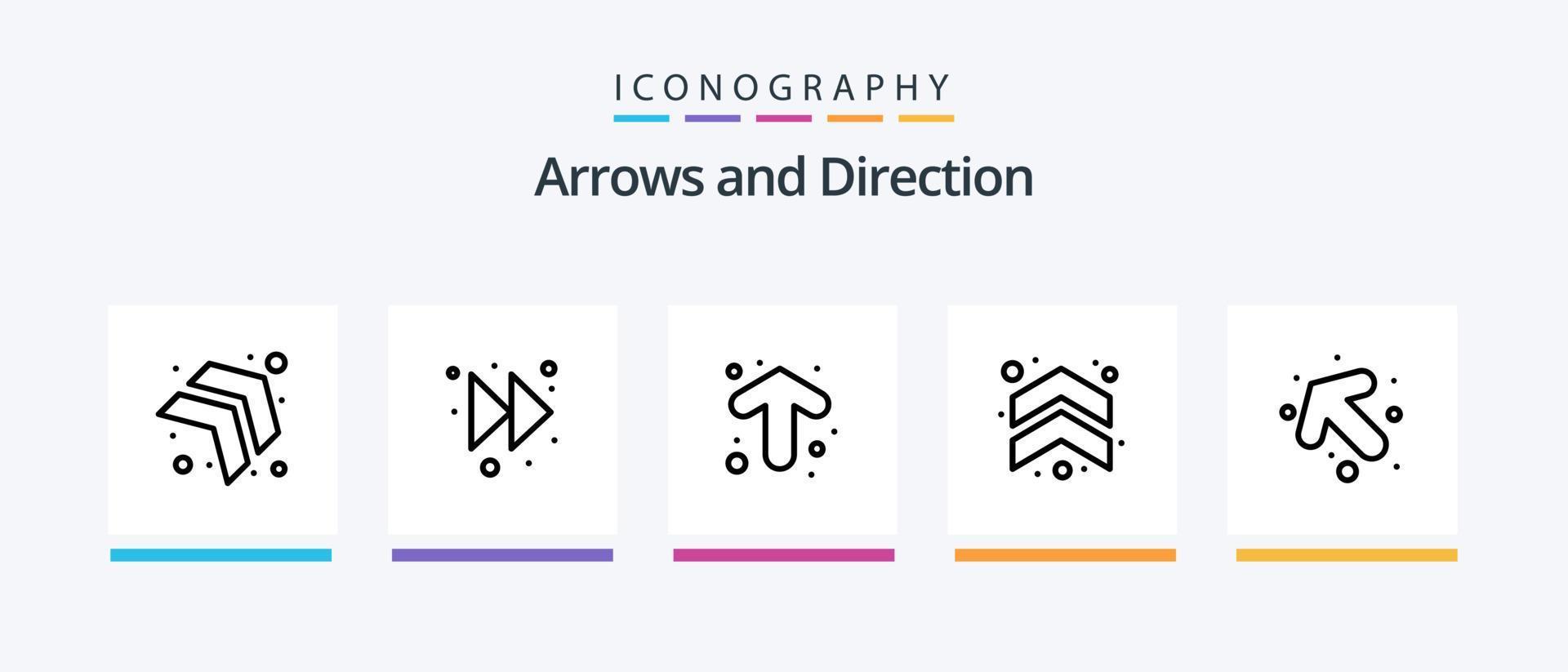 Pfeillinie 5 Icon Pack inklusive . Rechts. Rechts. Pfeil. kreatives Symboldesign vektor