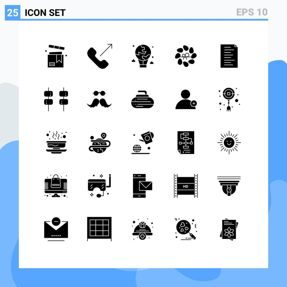 redigerbar vektor linje packa av 25 enkel fast glyfer av växt påsk telefon dekoration global redigerbar vektor design element