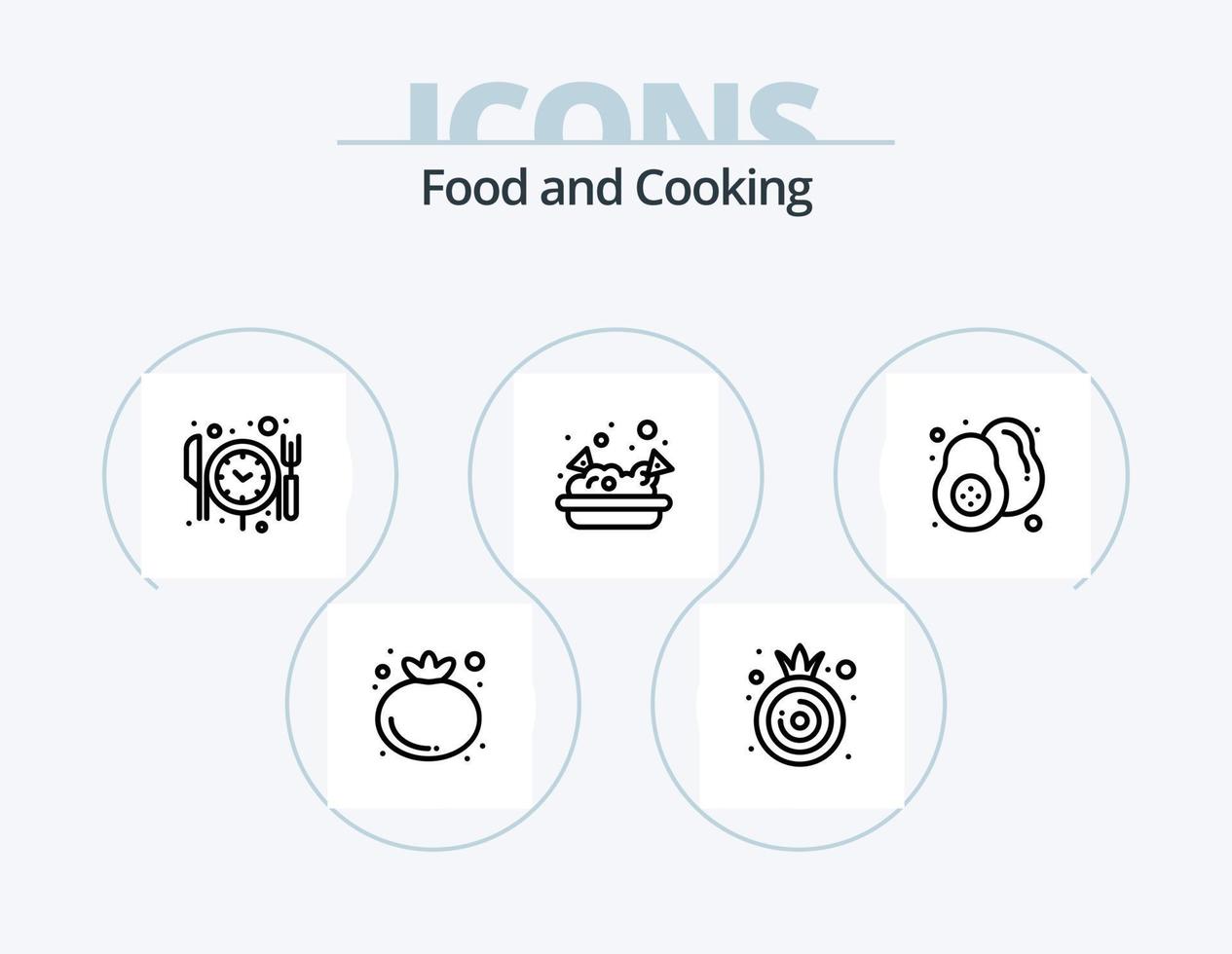 Lebensmittellinie Icon Pack 5 Icon Design. . . Essen. Kebab. Grill vektor