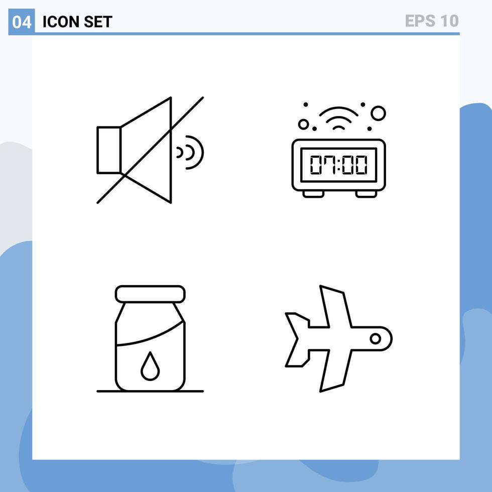 piktogram uppsättning av 4 enkel fylld linje platt färger av stum läkemedel klocka Kolla på ta av redigerbar vektor design element