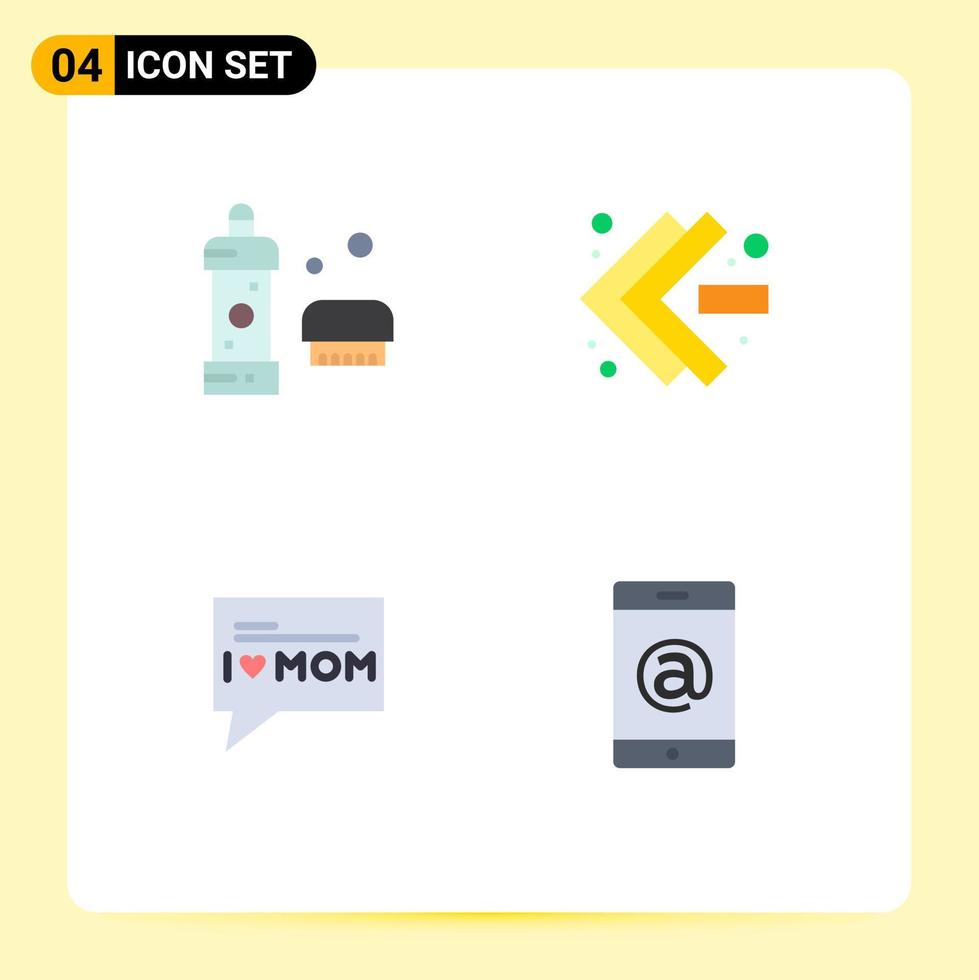 4 universell platt ikon tecken symboler av bad kärlek rengöringsmedel snabb framåt- mobil redigerbar vektor design element