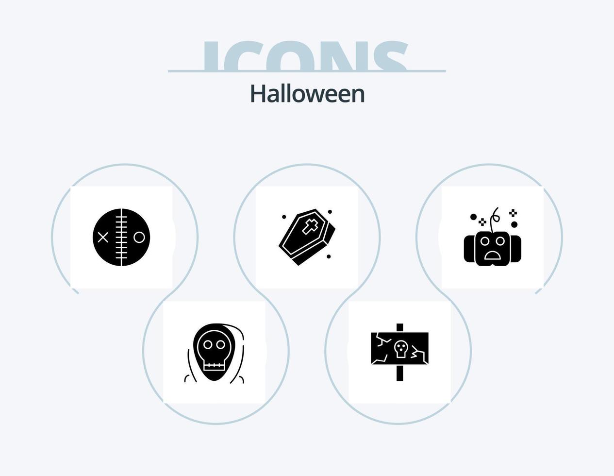 Halloween-Glyphen-Icon-Pack 5 Icon-Design. . Grab. alt. Voodoo. Halloween vektor