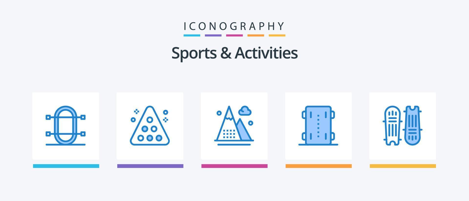 Sport und Aktivitäten Blue 5 Icon Pack inklusive Sport. Schlittschuh. Snooker. Natur. Spiel. kreatives Symboldesign vektor
