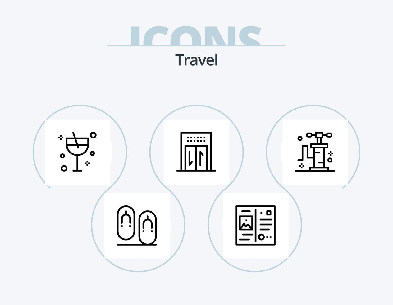 Reiselinie Icon Pack 5 Icon Design. schlafen. Hotel. Taste. Bett. reisen vektor