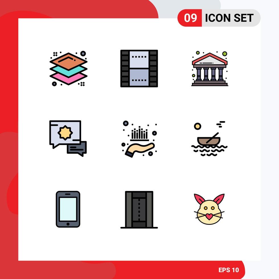 uppsättning av 9 modern ui ikoner symboler tecken för förvaltning tillgång Bank Tal islamic redigerbar vektor design element