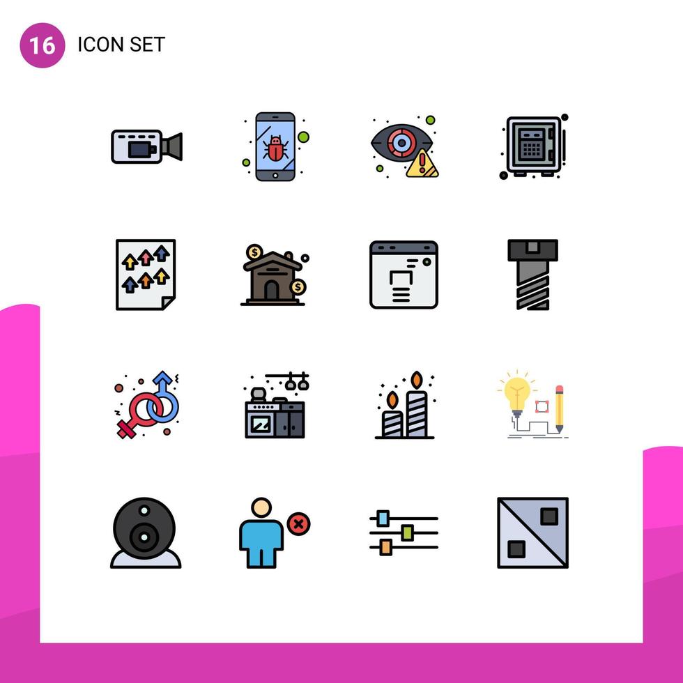 16 kreativ ikoner modern tecken och symboler av hög pengar cyber säker deposition redigerbar kreativ vektor design element