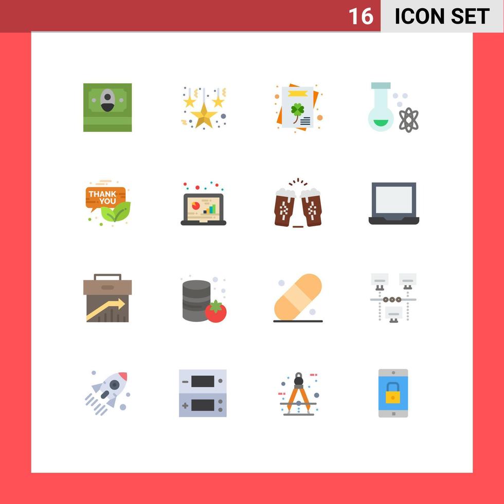 satz von 16 modernen ui-symbolen symbole zeichen für danksagung newsletter einladung geschenkbox platz editierbares paket kreativer vektordesignelemente vektor