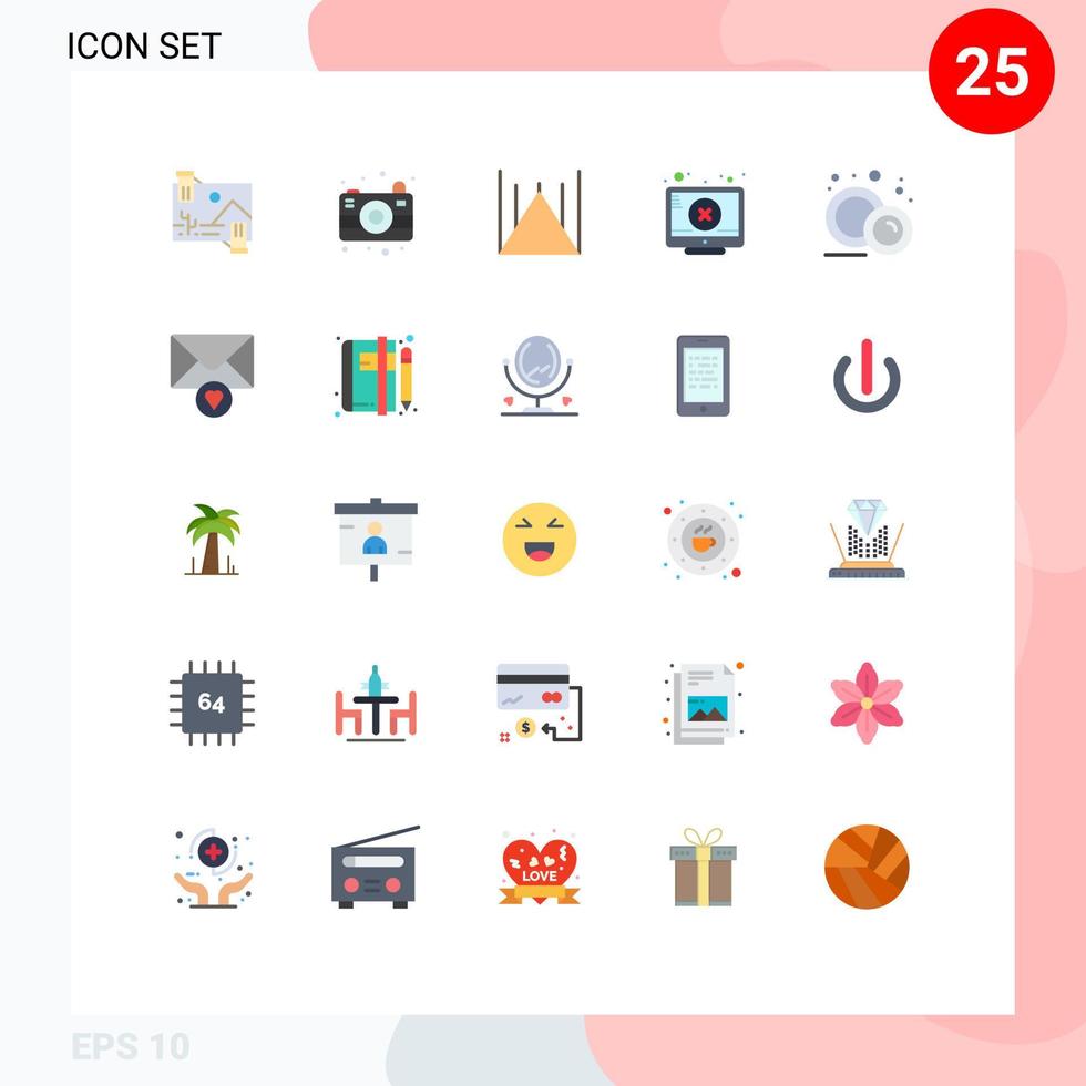 modern uppsättning av 25 platt färger pictograph av mat uppmärksamhet islamabad fel skärm redigerbar vektor design element
