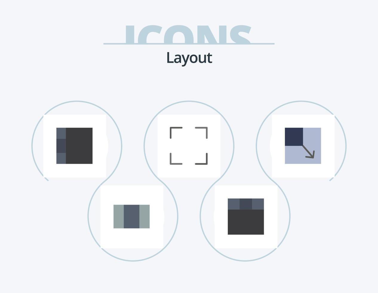 layout platt ikon packa 5 ikon design. . layout. vektor