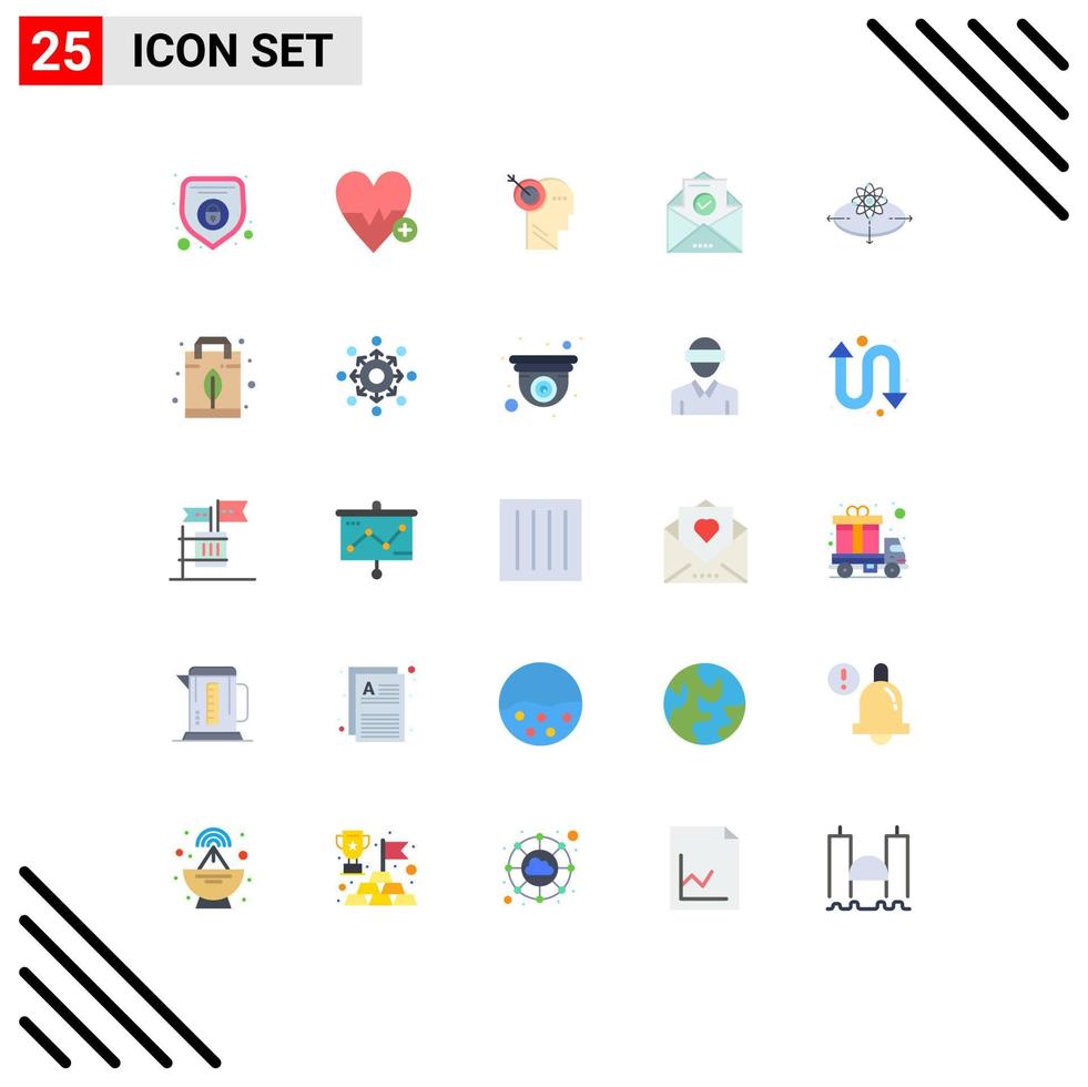 universell ikon symboler grupp av 25 modern platt färger av aning företag fokus utbildning e-post redigerbar vektor design element