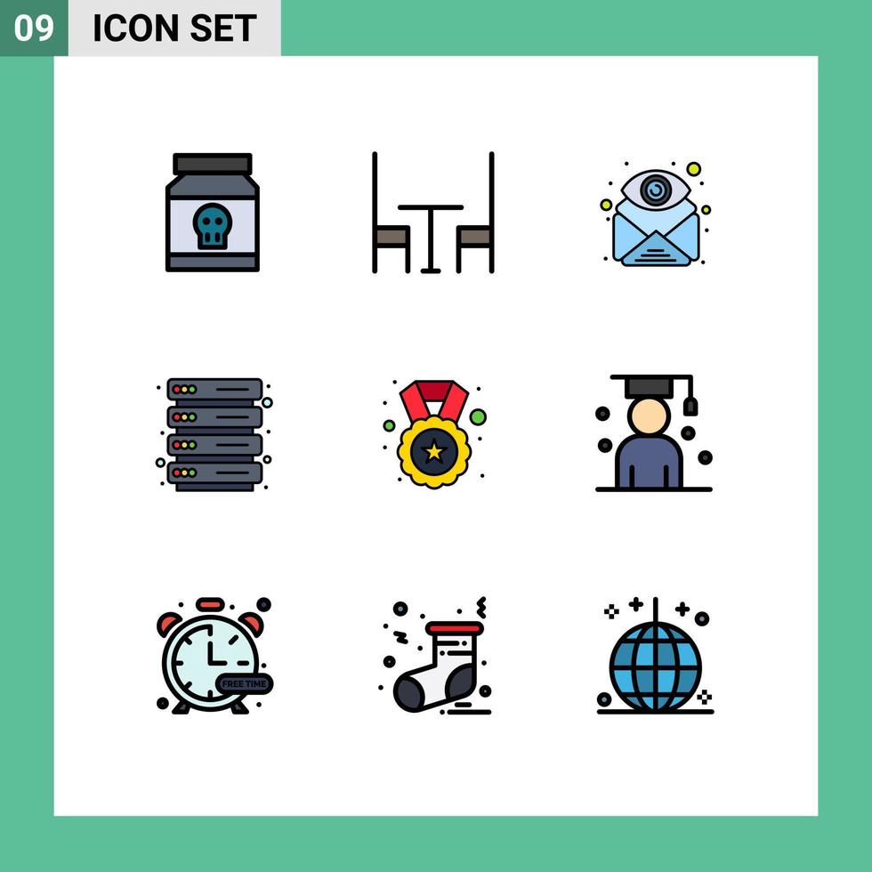 uppsättning av 9 modern ui ikoner symboler tecken för pris server anknytning kuggstång se redigerbar vektor design element