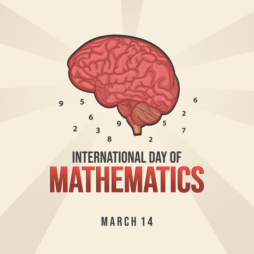 internationell dag av matematik. Mars 14. hjärna vektor