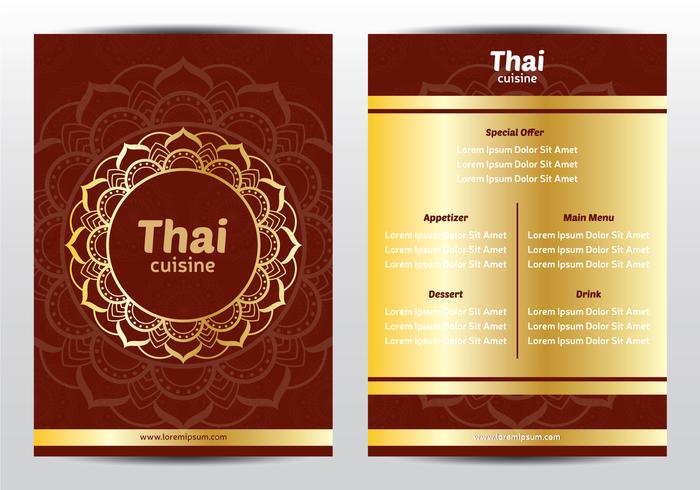 Thai Ornament Menüvorlage vektor