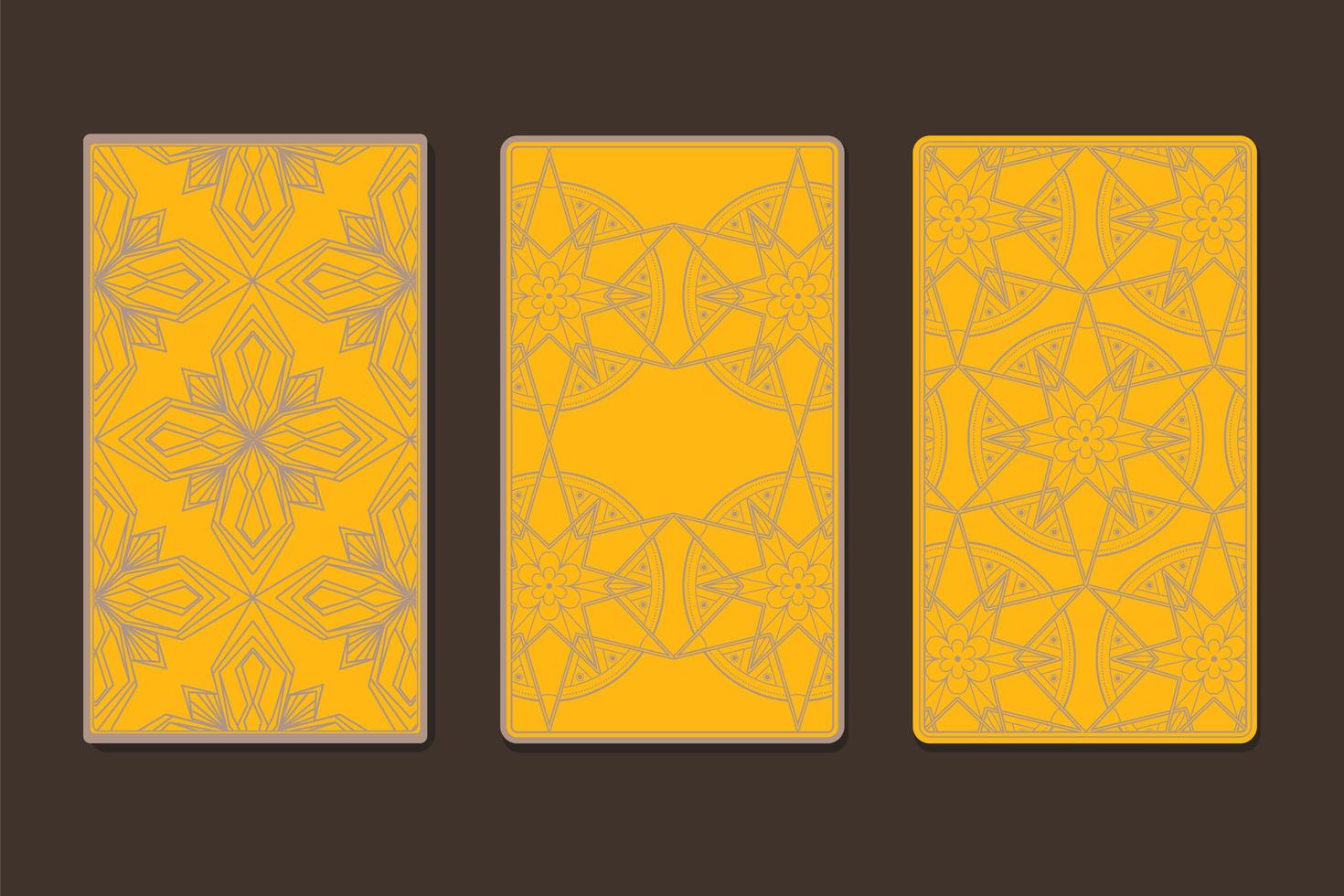 Rückseite der Tarotkarten mit Ziergrafiken verziert vektor