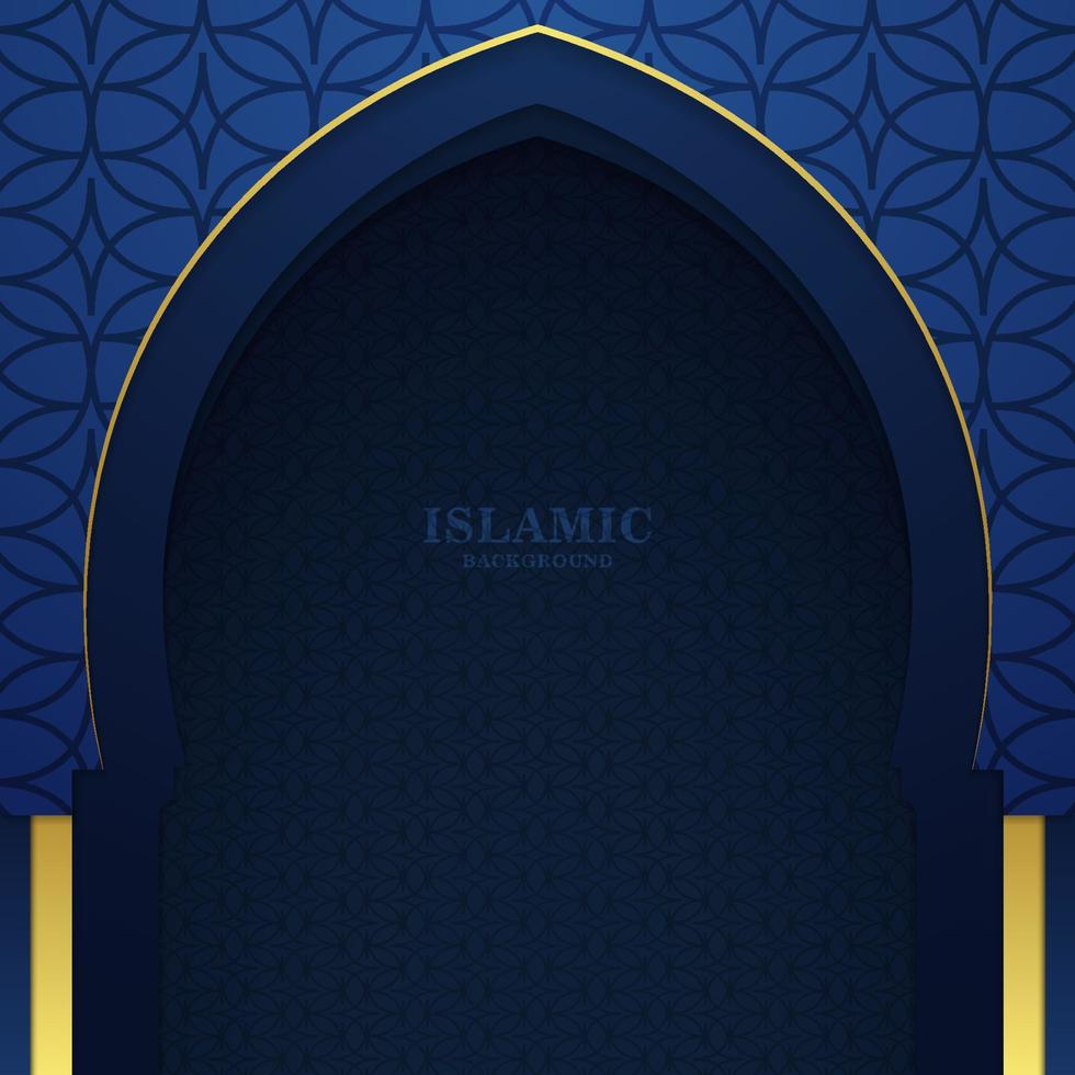 blau und gold eleganter einfacher islamischer hintergrund vektor