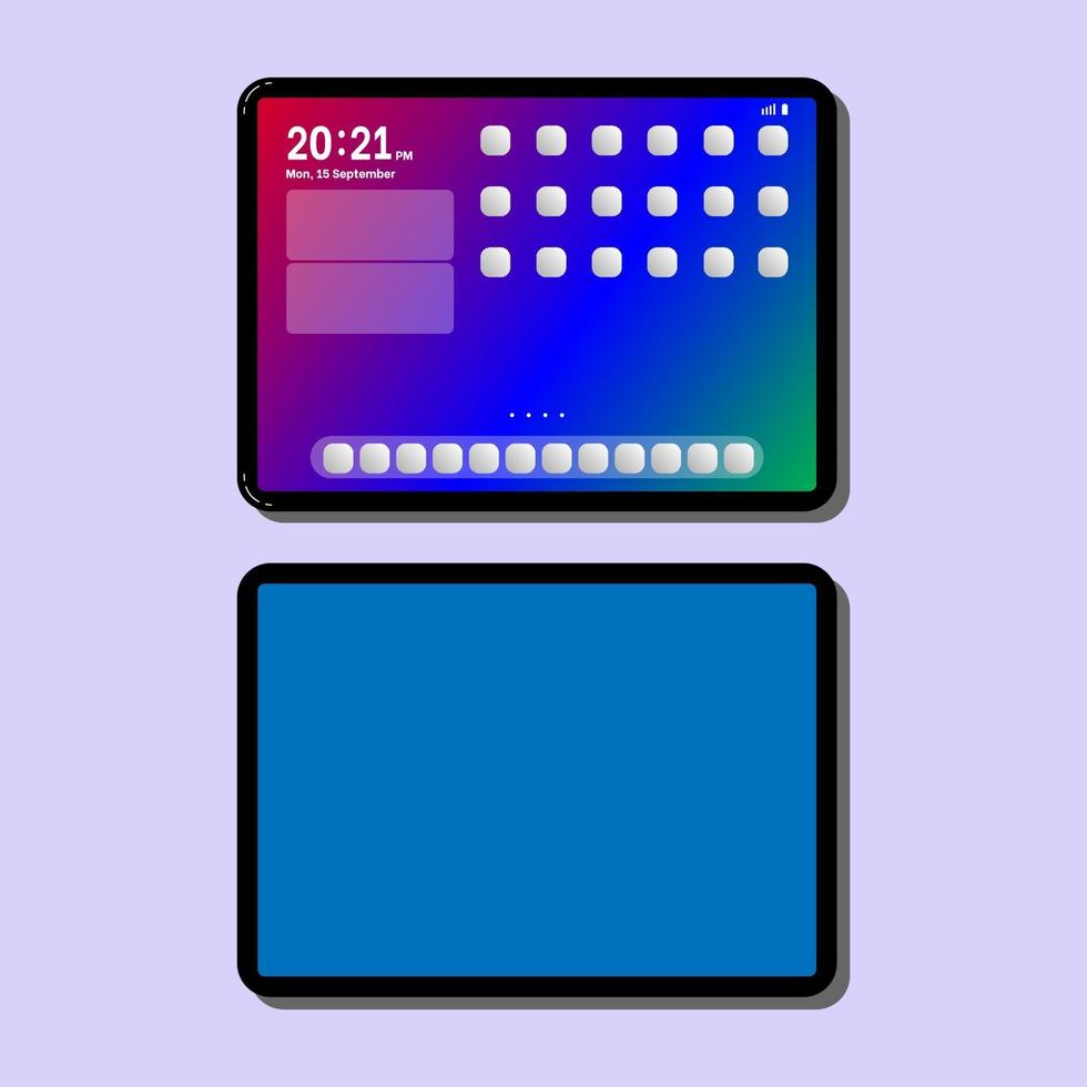 neue Tablette einfache Kunstvektorillustration vektor