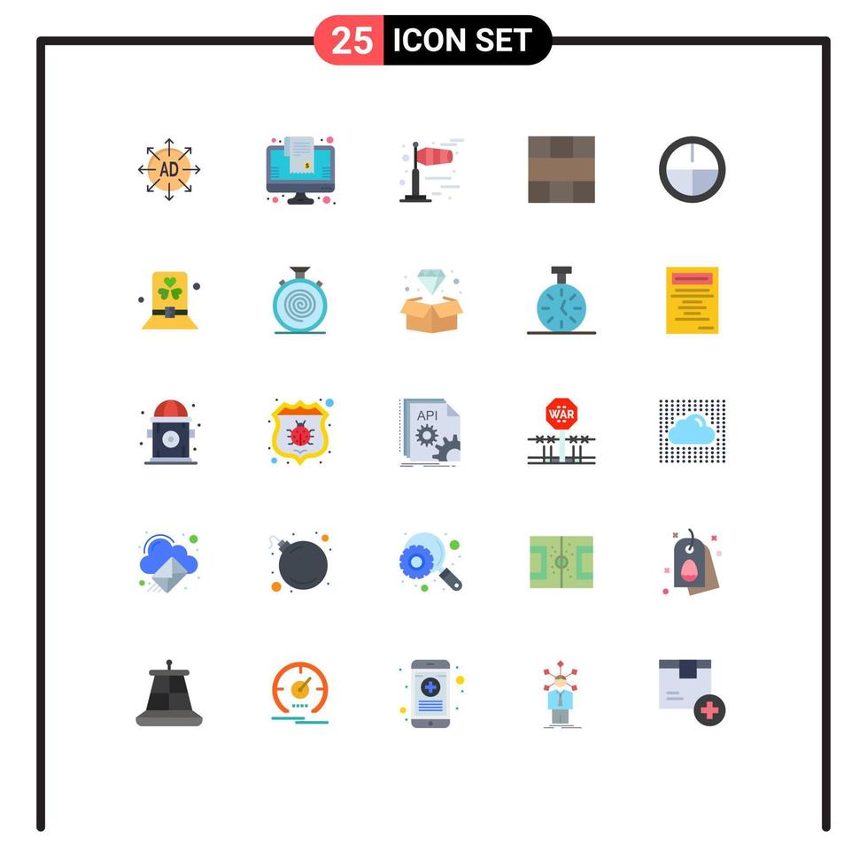25 flaches Farbkonzept für mobile Websites und Apps Abzeichen Arbeitsbereich windiges Layout Raster editierbare Vektordesign-Elemente vektor