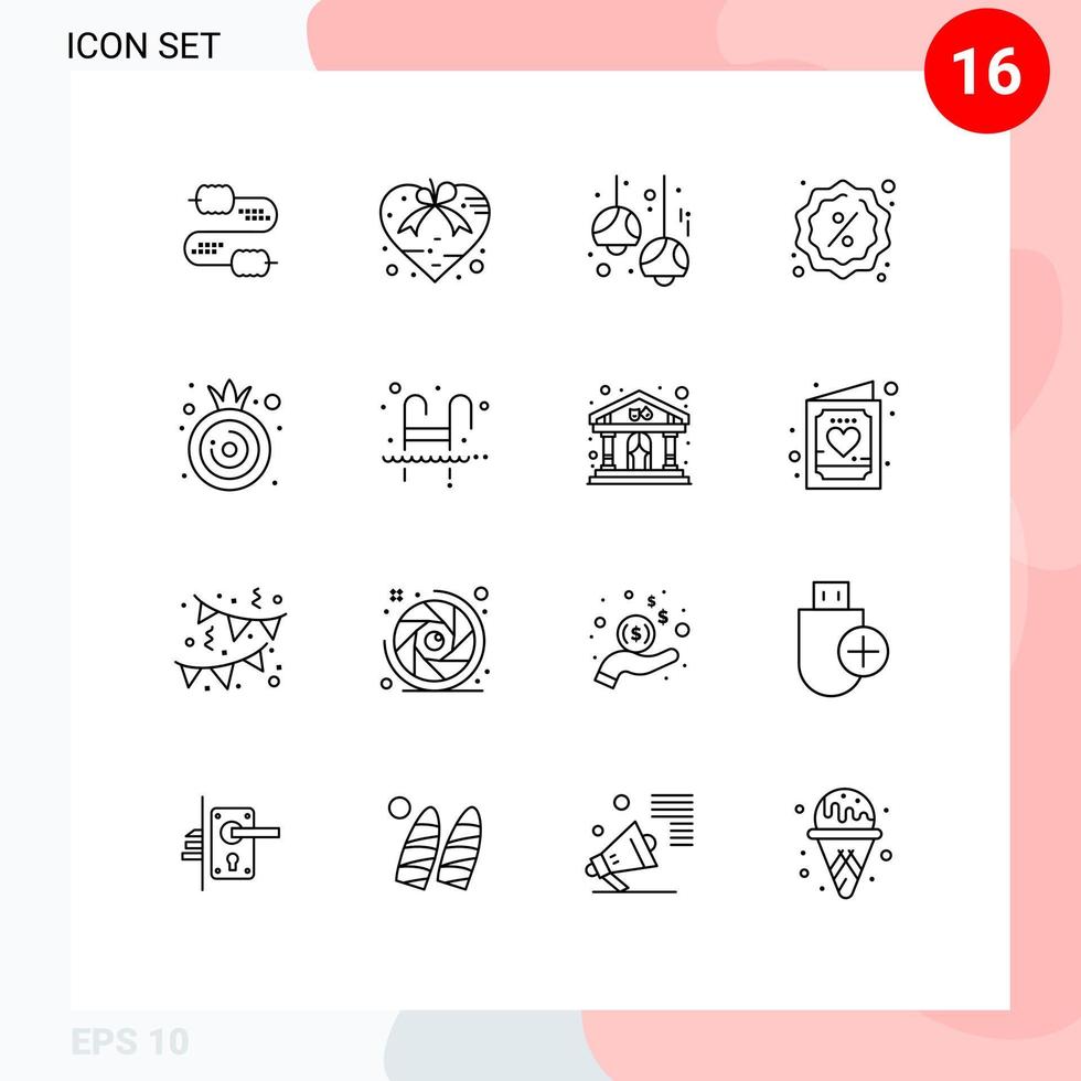 16 kreativ ikoner modern tecken och symboler av handla minskning närvarande bricka lampor redigerbar vektor design element