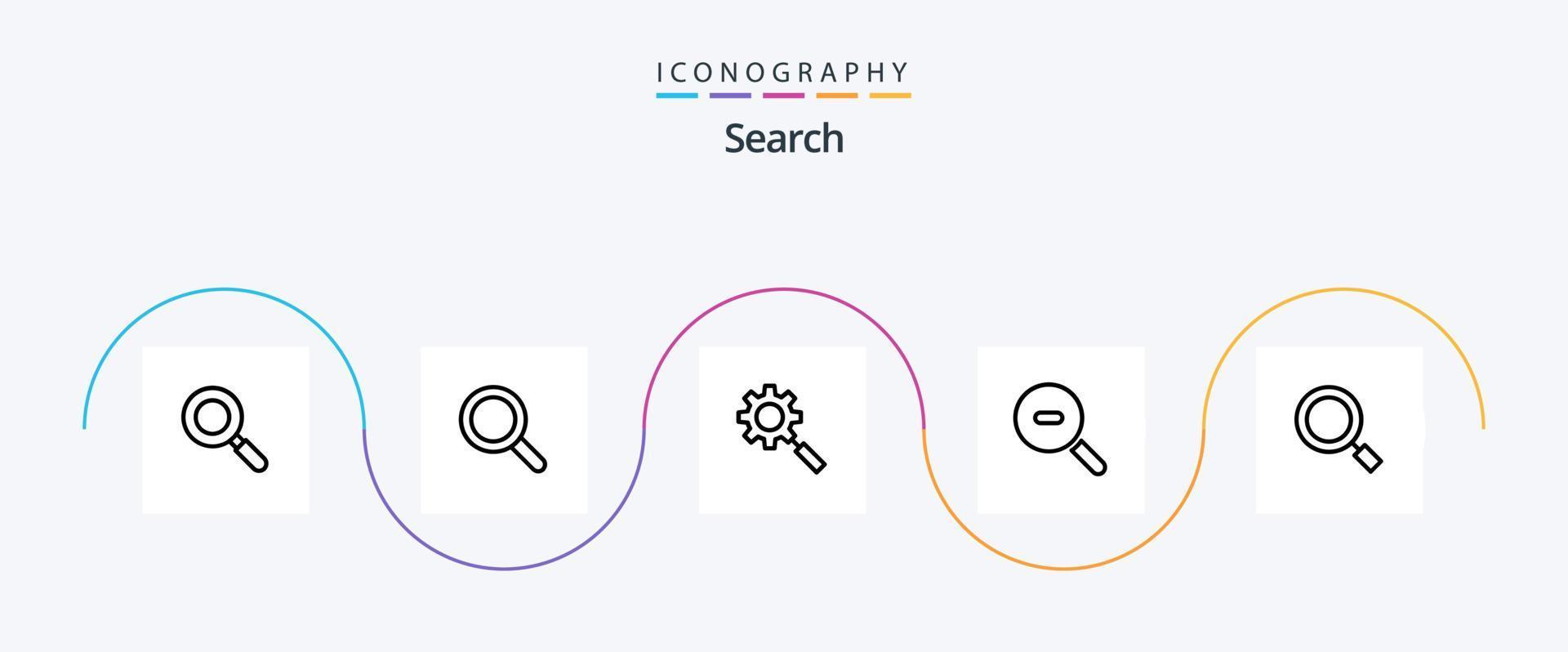 Sök linje 5 ikon packa Inklusive Sök. förstoringsglas. forskning. allmän. forskning vektor