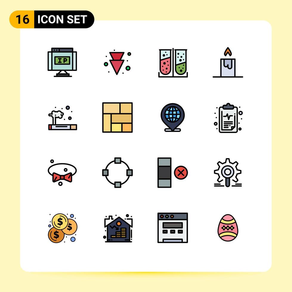 16 kreativ ikoner modern tecken och symboler av gyllene rök kemisk förorening brand redigerbar kreativ vektor design element
